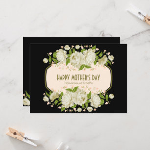 Cream Floral Happy Mother Day Card Karte
