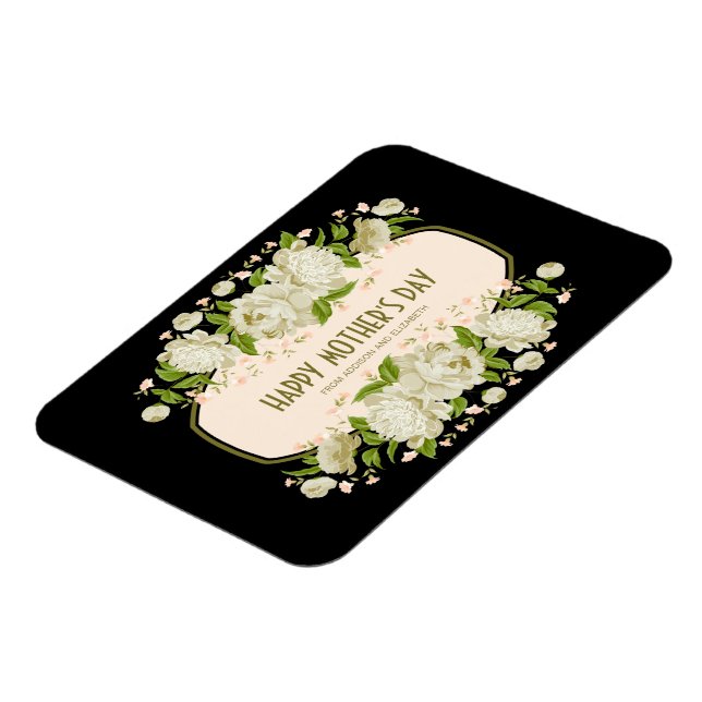 Cream Floral Happy Mother's Day Magnet (Linke Seite)