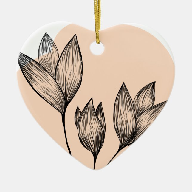 Cream Floral Ornament (Vorne)