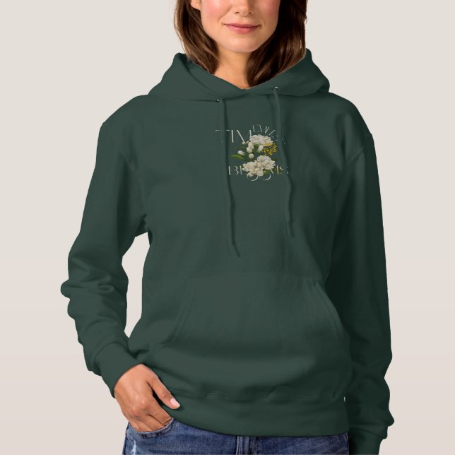 Cream Floral Timeless Blooms Hoodie Sweatshirt (Vorderseite)
