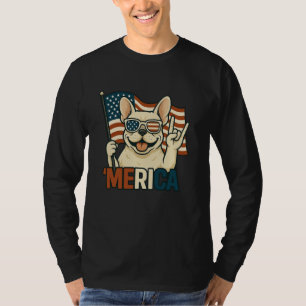 Cream Französische Bulldogge Merica Amerikanische T-Shirt