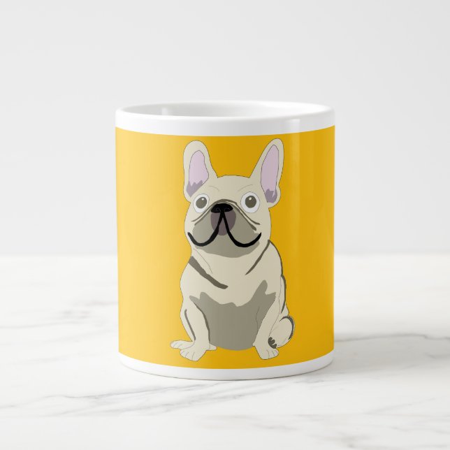 Cream French Bulldog Jumbo-Tasse (Vorderseite)