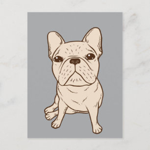 Cream French Bulldog Postkarte
