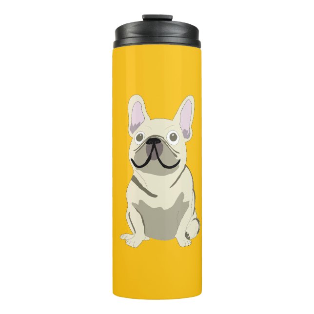 Cream French Bulldog Thermosbecher (Vorderseite)