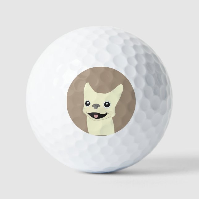 Cream French Bulldog, Warm Taupe Golfball (Vorderseite)