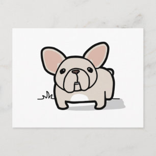 Cream Frenchie Postkarte