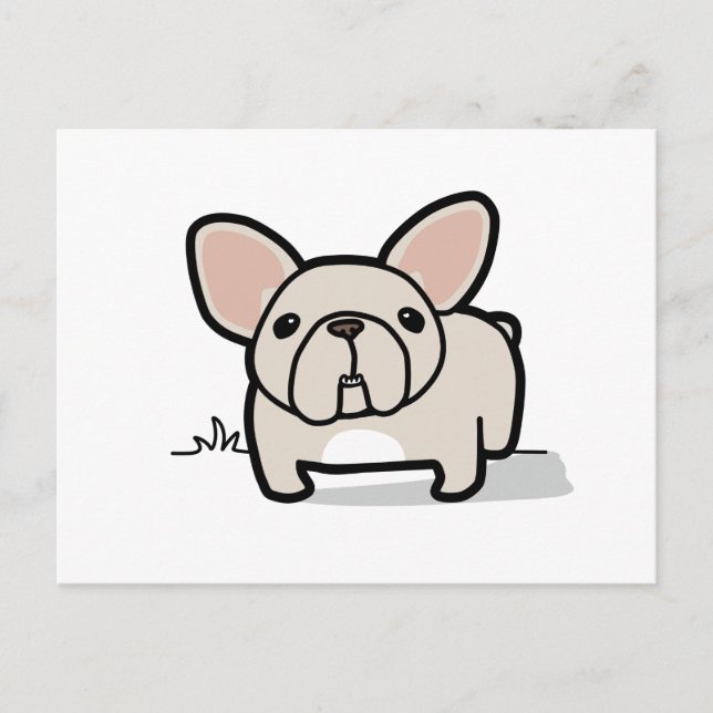 Cream Frenchie Postkarte (Vorderseite)