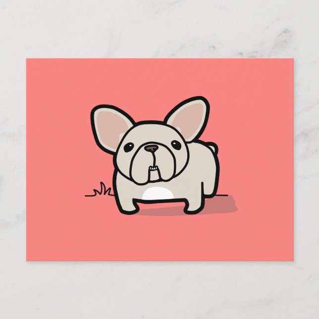 Cream Frenchie Postkarte (Vorderseite)