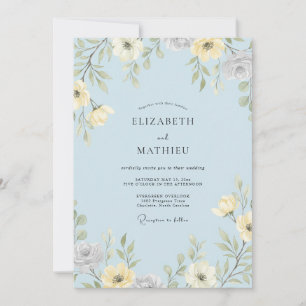 Cream Gelbe Anemone Hochzeit Einladung