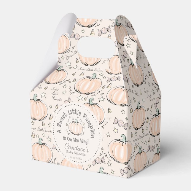 Cream Gender Neutral Little Pumpkin Baby Dusche Geschenkschachtel (Vorderseite)