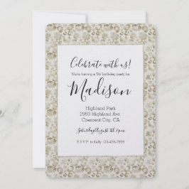 Cream Glam Leopard Print Einladung