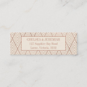 Cream Gold Art Deco Muster Benutzerdefinierte Adre Mini Visitenkarte