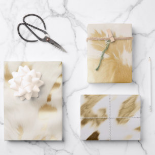 Cream Gold Cowhide Geschenkpapier Set