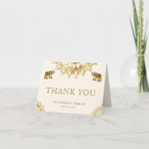 Cream Gold Ethnische Elefanten Indische Hochzeit
