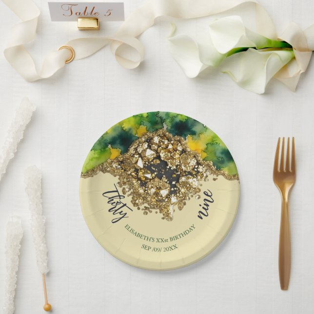 Cream Gold Faux Gold  Pappteller (Hochzeit)