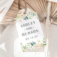 Cream Gold Floral Greenerity Wedding Monogram