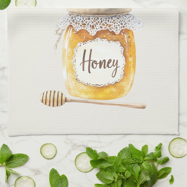 Cream Gold Honigglas Nourishment Geschirrtuch (Gefaltet)