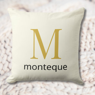 Cream Gold Monogramm Personalisierter Name Luxusge Kissen