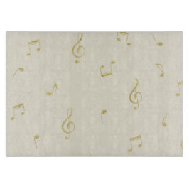 Cream Gold Music Notes   Schneidebrett