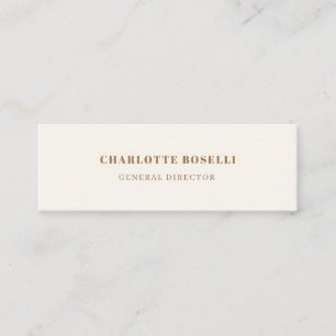 Cream Gold Serif-Schriftart Professionell Matt Zwe Mini Visitenkarte