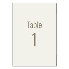Cream Gold Text Wedding Tischnummer