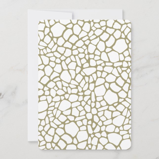 Cream Gold White Giraffe Print Baby Dusche Einladung (Vorderseite)