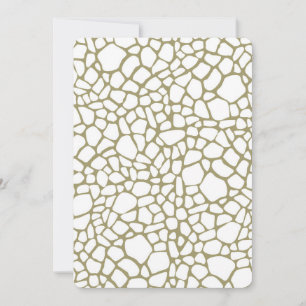 Cream Gold White Giraffe Print Baby Dusche Einladung