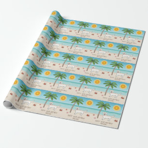 Cream Golden Retriever an einem tropischen Sommers Geschenkpapier