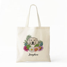 Cream Golden Retriever Farbige Blumen Und Name
