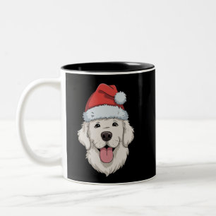 Cream Golden Retriever Liebhaber Weihnachten Santa Zweifarbige Tasse