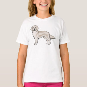 Cream Golden Retriever Süße Cartoon Hund Kunst T-Shirt