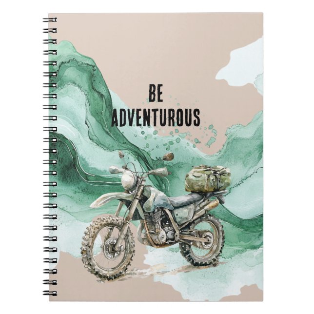 Cream Green Motorcycle Adventure Notizblock (Vorderseite)