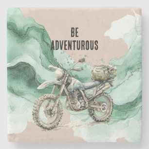 Cream Green Motorrad-Abenteuer Steinuntersetzer