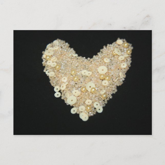 Cream Heart Card Postkarte (Vorderseite)