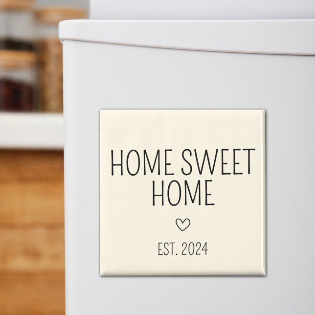 Cream Heart Zuhause Sweet Zuhause New Homeowner Magnet (Cream Home Sweet Home Magnet)