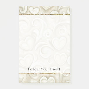 Cream Hearts Post-it Klebezettel