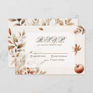 Cream Herbst Ernte Hochzeit RSVP Botanische Antwor