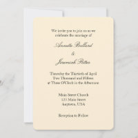 Cream Ivory Black Schlicht Simple Wedding Einladun
