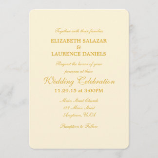 Cream Ivory Gold Schlicht Simple Wedding Einladung