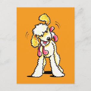 Cream Labradoodle-Spielzeit Postkarte
