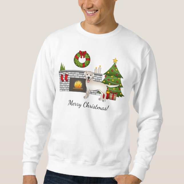 Cream Labrador Retriever - Festlicher Weihnachtsra Sweatshirt (Vorderseite)