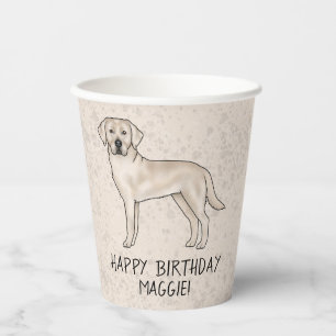Cream Labrador Retriever Lab Hund Alles Gute zum G Pappbecher