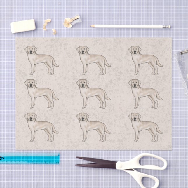 Cream Labrador Retriever Labrador Dog Print Patter Seidenpapier (Handwerk)