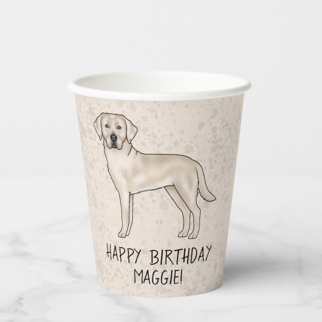 Cream Labrador Retriever Labrador Hund Happy Birth Pappbecher (Vorderseite)