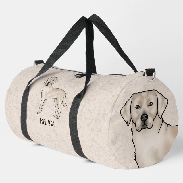 Cream Labrador Retriever Niedlich Cartoon Labrador Duffle Bag (Linke Ecke)
