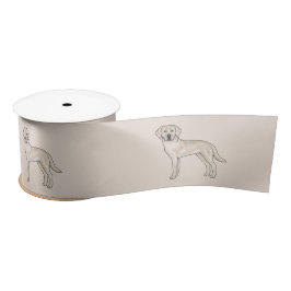 Cream Labrador Retriever Niedlich Cartoon Labrador Satinband
