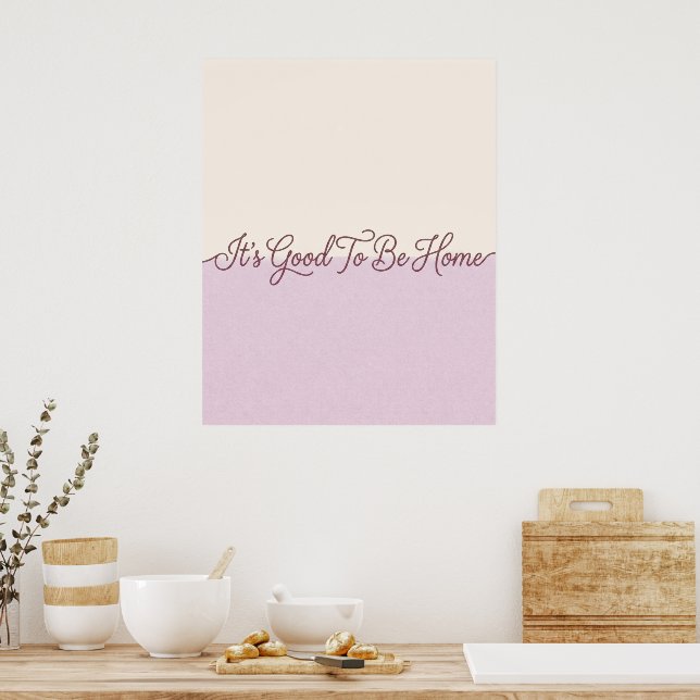 Cream & Lavender Home Zitat Wandkunst Poster (Küche)