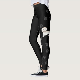 Cream Long Hair Dachshund Süßer Cartoon-Hund und P Leggings