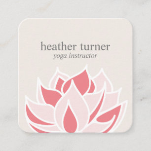 Cream Lotus wellness Wellness-Center Massage Yoga Quadratische Visitenkarte