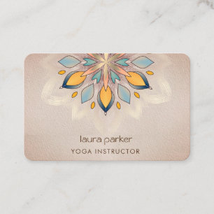 Cream Mandala Holistischer Lotus Floral Zen Yoga Visitenkarte